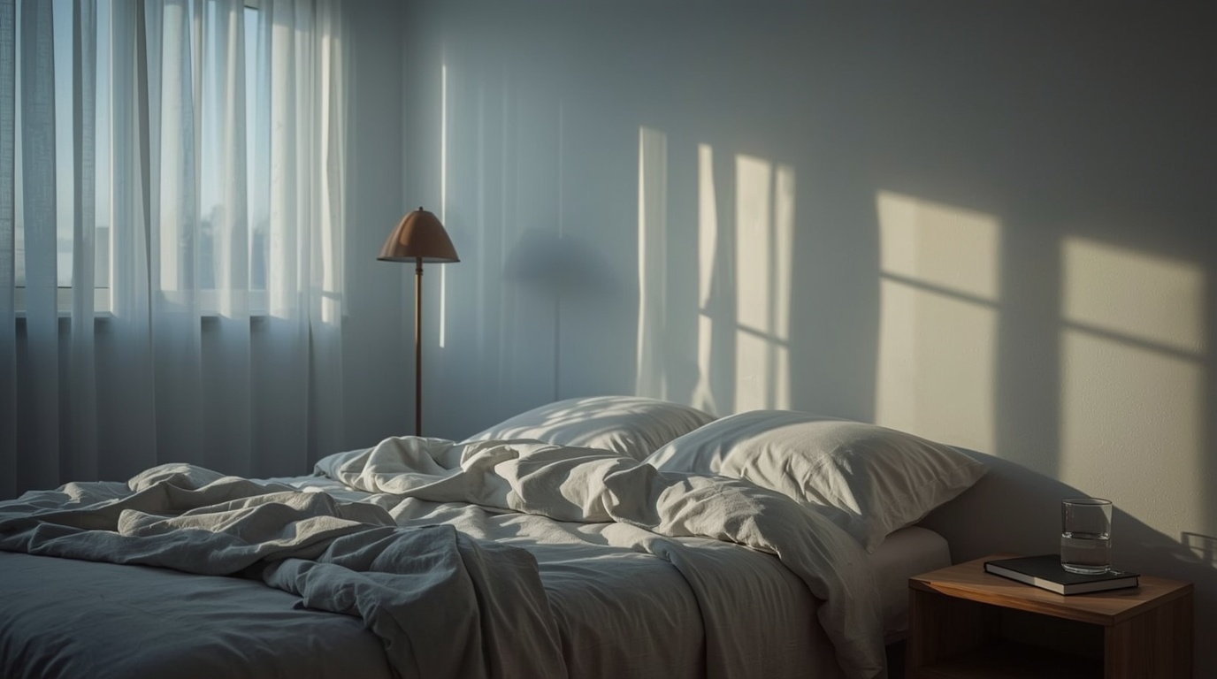 Ruhiges Schlafzimmer am frühen Morgen als Symbol für Wake Back to Bed beim Klarträumen